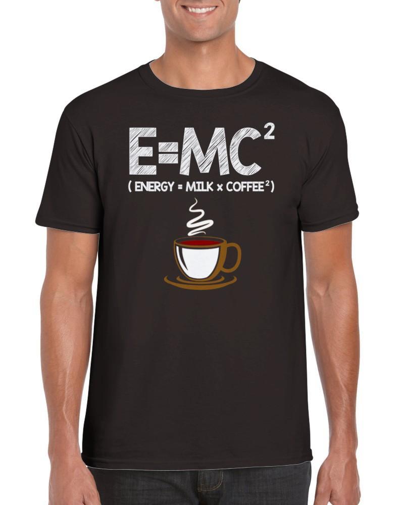 E = MC2 | Energie = Mléko x Káva Klasické unisex tričko s Crewneck - plusminusco.com