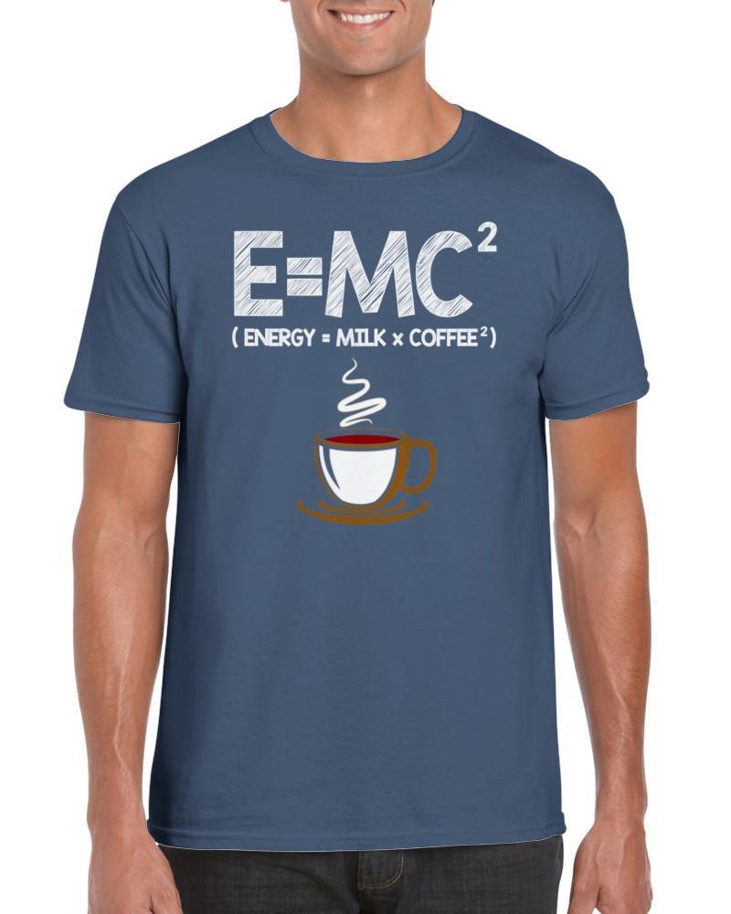 E = MC2 | Energia = Maito x Kahvi Classic Unisex Crewneck T-paita - plusminusco.com