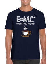 E = MC2 | Energie = Mléko x Káva Klasické unisex tričko s Crewneck - plusminusco.com