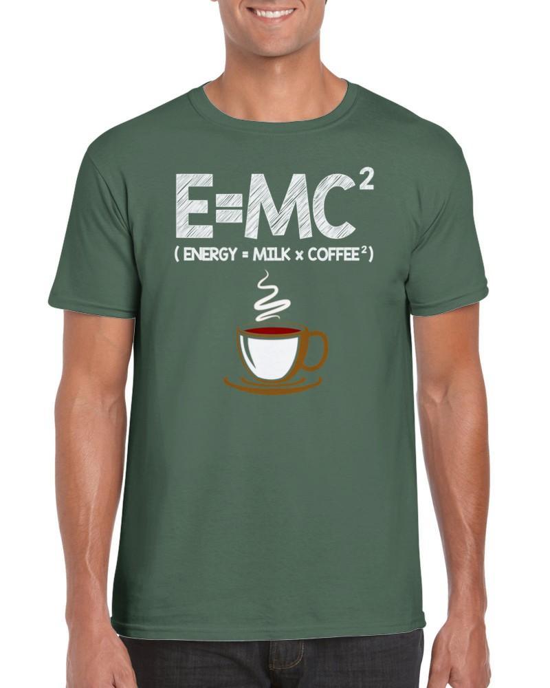 E = MC2 | Energy = Milk x Coffee クラシック ユニセックス クルーネック T シャツ - plusminusco.com