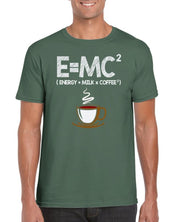 E = MC2 | Energie = Mléko x Káva Klasické unisex tričko s Crewneck - plusminusco.com