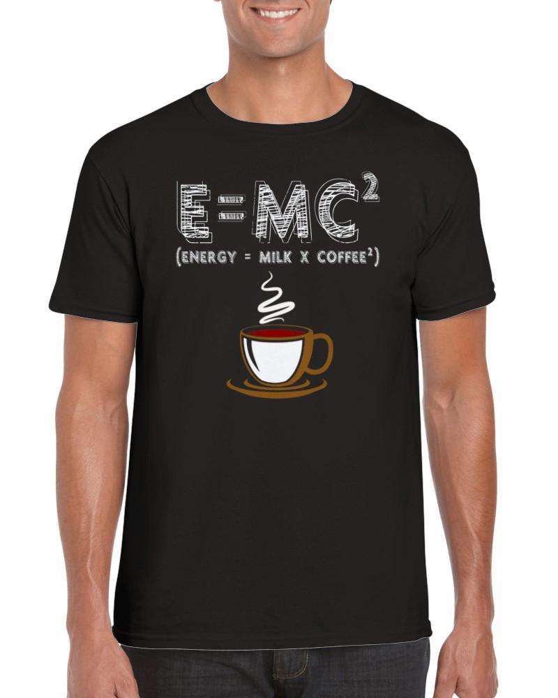 E = MC2 | Energi = Mælk x Kaffe2 T-shirt - plusminusco.com