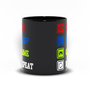 Eat Sleep Game Repeat Black Mugs, Male Female Gamer Mug, Funny Gaming Meme Mug, Funny Gamer Mug Idea for Him Boyfriend Husband - plusminusco.com