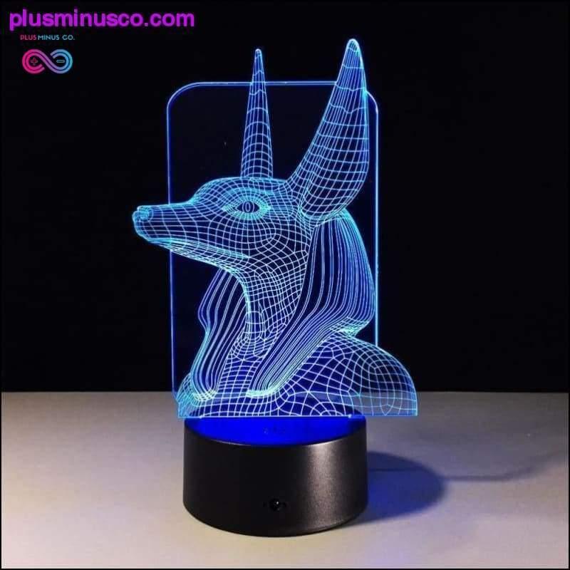 Lampada da illusione 3D Anubis egiziana - plusminusco.com