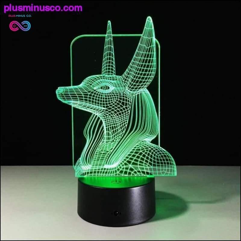 Lámpara Ilusión 3D Egipto Anubis - plusminusco.com