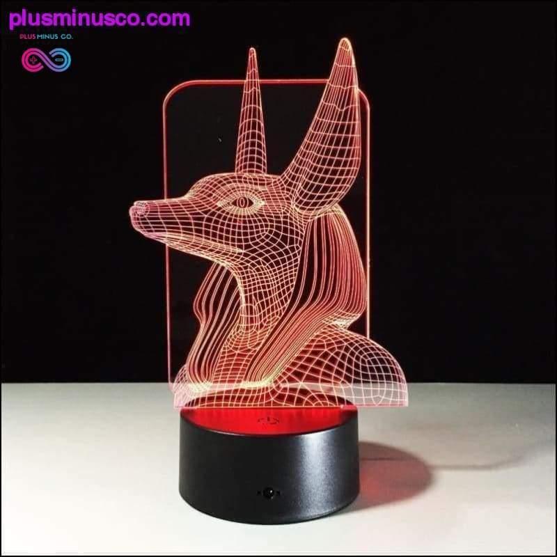 Lâmpada de ilusão 3D Egypt Anubis - plusminusco.com