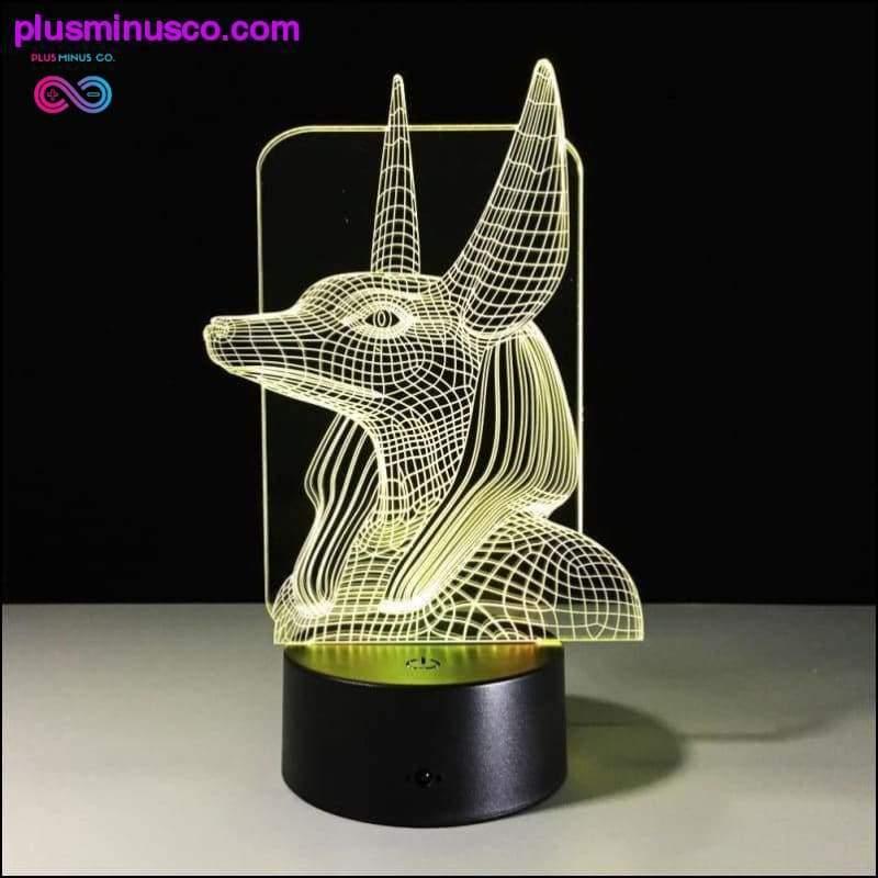 Egiptuse Anubis 3D illusioonilamp – plusminusco.com