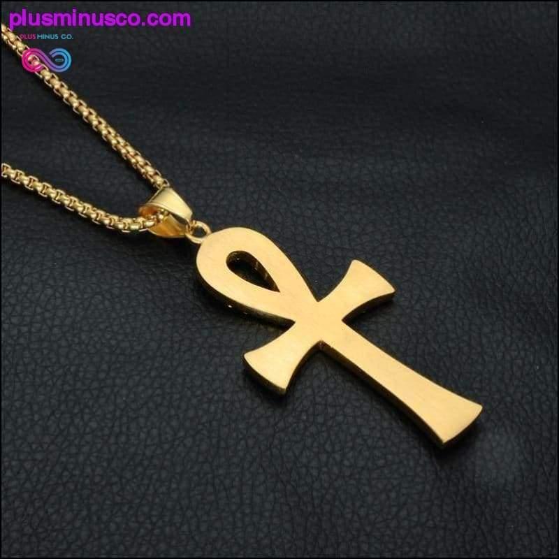 Halskette mit ägyptischem Ankh-Kreuz-Anhänger für Herren – plusminusco.com