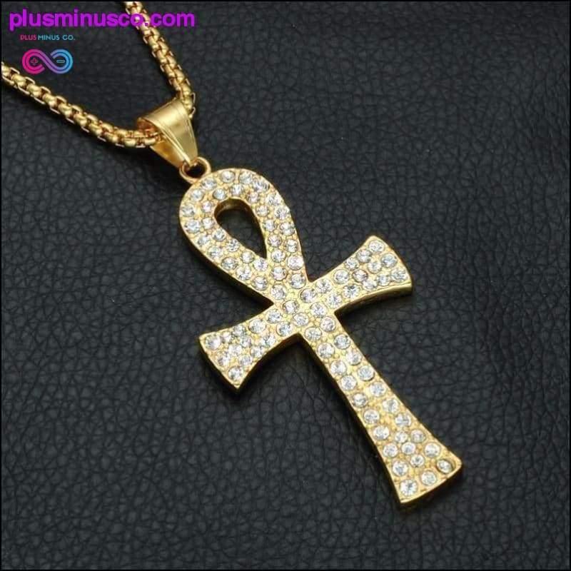 Egyptisk Ankh Cross Pendant halskæde til mænd - plusminusco.com
