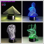 Έγχρωμη λάμπα αιγυπτιακής τέχνης 3D LED Night Light Illusion - plusminusco.com