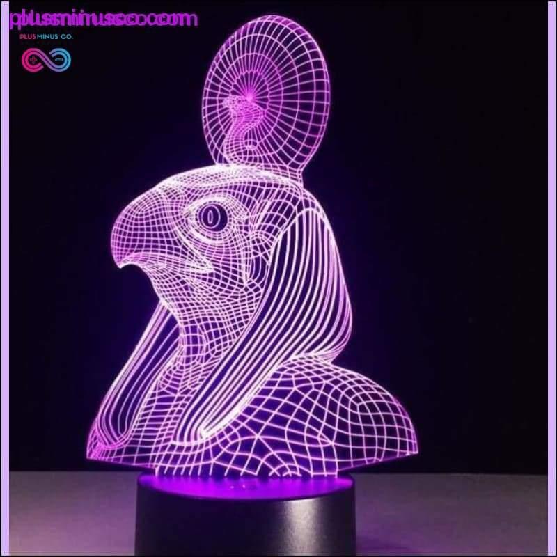 Ēģiptes mākslas 3D LED nakts gaismas ilūzijas krāsu lampa - plusminusco.com