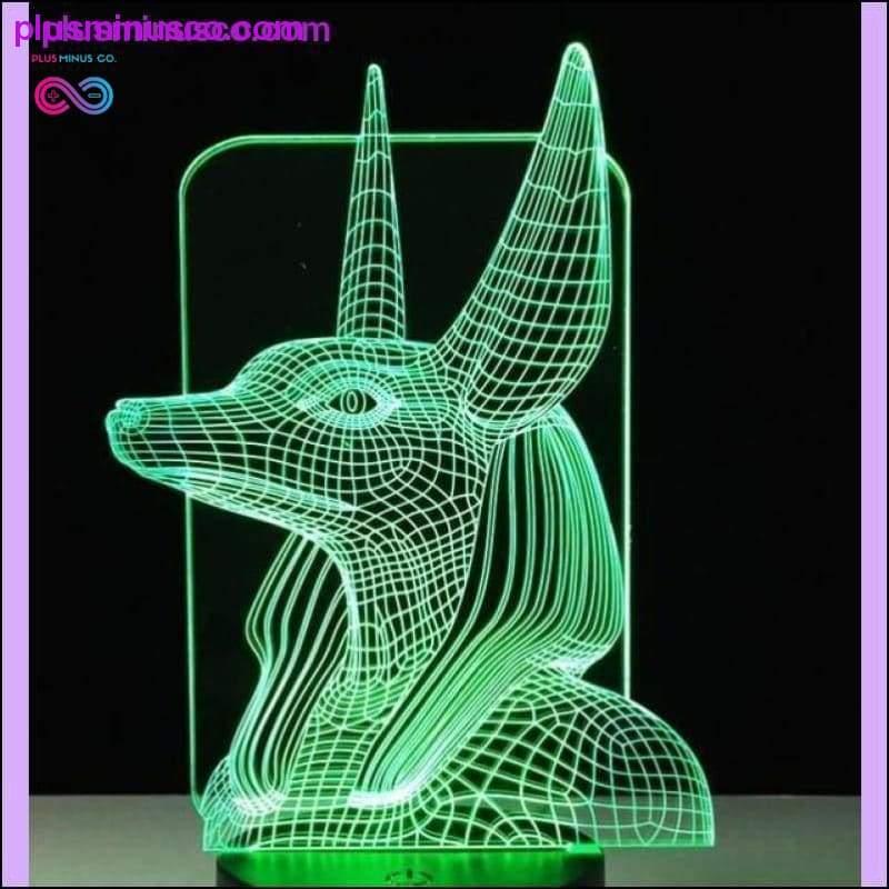 Egyptisk kunst 3D LED Natlys Illusion Farve Lampe - plusminusco.com