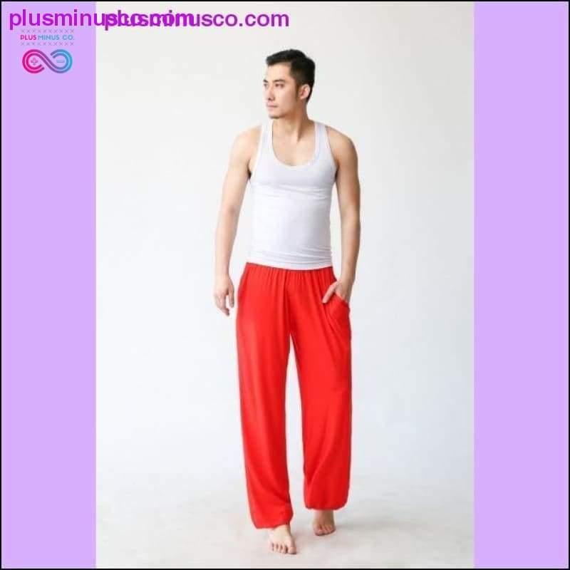 Свободные мешковатые шаровары из модала для тай-чи йоги с эластичной резинкой для мужчин - plusminusco.com