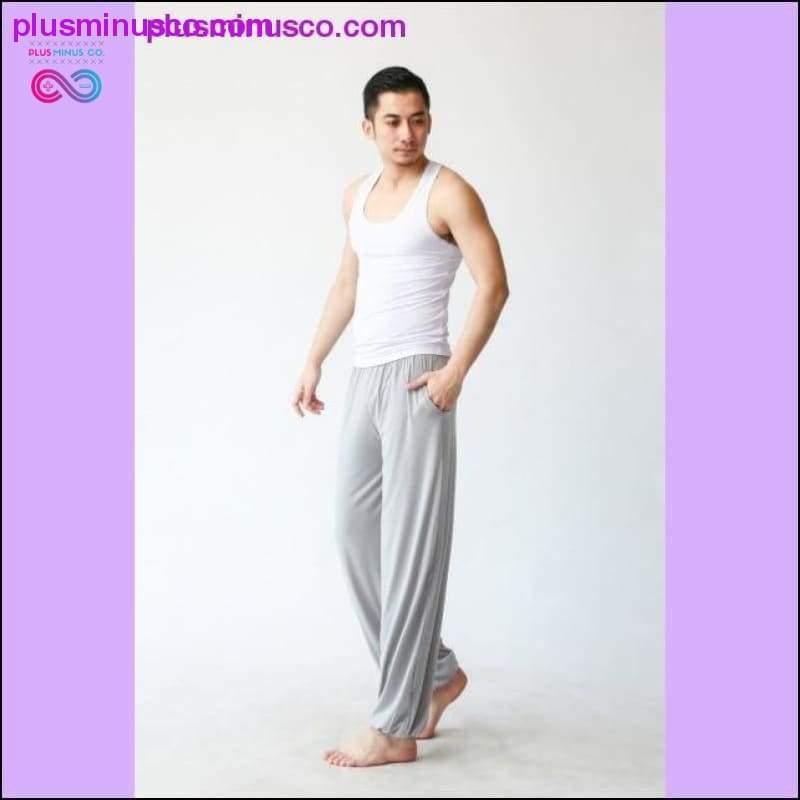 Еластичне модалне таи чи јога широке широке харем панталоне за мушкарце - плусминусцо.цом
