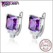Elegant 8.15g Purple Stone Amethyst Earrings Clip Design for - plusminusco.com