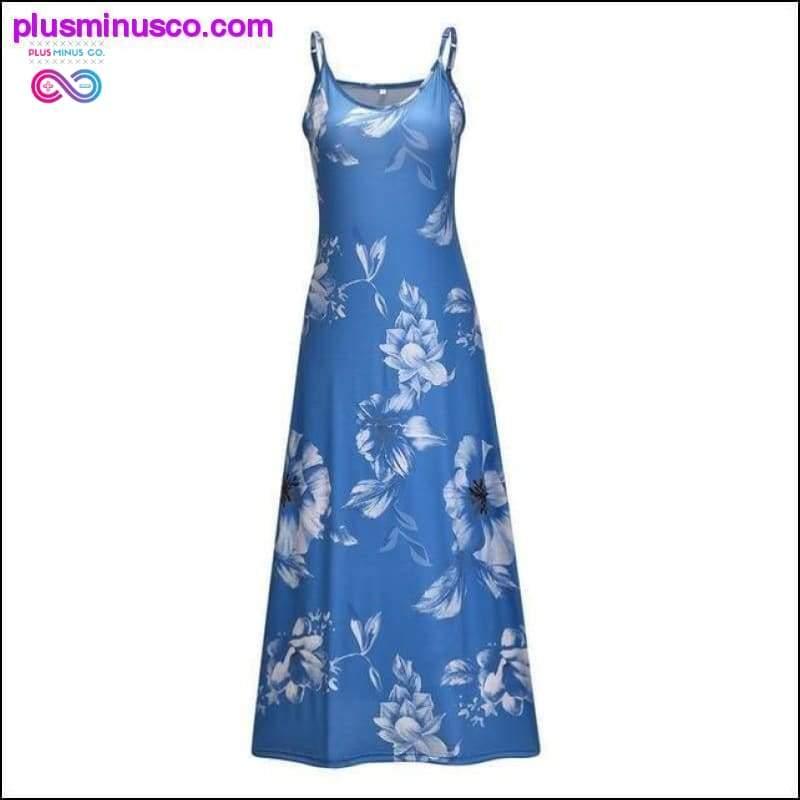 Elegant Women Boho Dress Vintage Floral Sleeveless Holiday - plusminusco.com