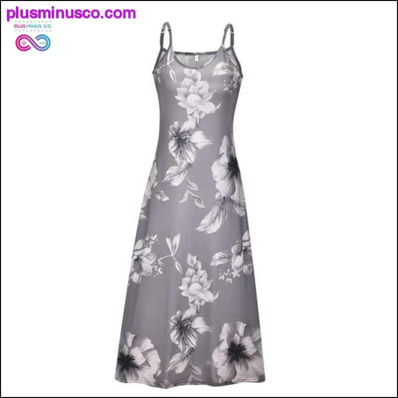 Elegant Women Boho Dress Vintage Floral Sleeveless Holiday - plusminusco.com