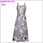 Elegantní dámské šaty Boho Vintage květinové prázdniny bez rukávů - plusminusco.com