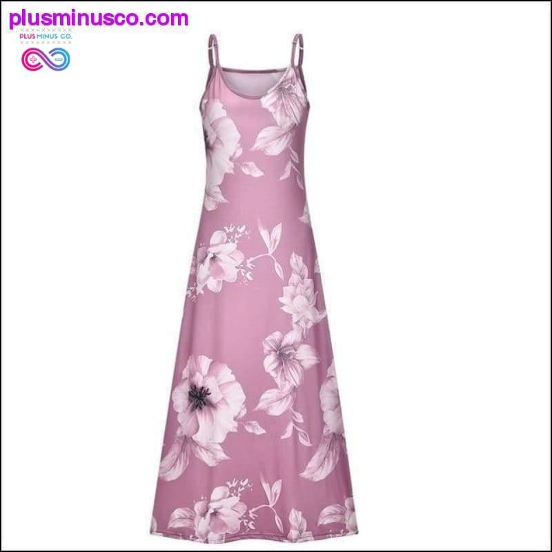 Elegant Women Boho Dress Vintage Floral Sleeveless Holiday - plusminusco.com