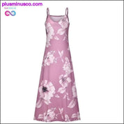 Elegantní dámské šaty Boho Vintage květinové prázdniny bez rukávů - plusminusco.com
