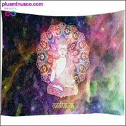 Tapeçaria de elefante Galáxia psicodélica estrelada mandala indiana - plusminusco.com