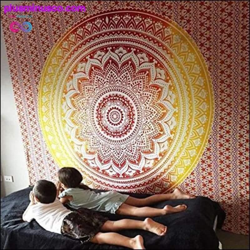 Enipate Stor Mandala indisk veggteppe vegghengende bohem - plusminusco.com