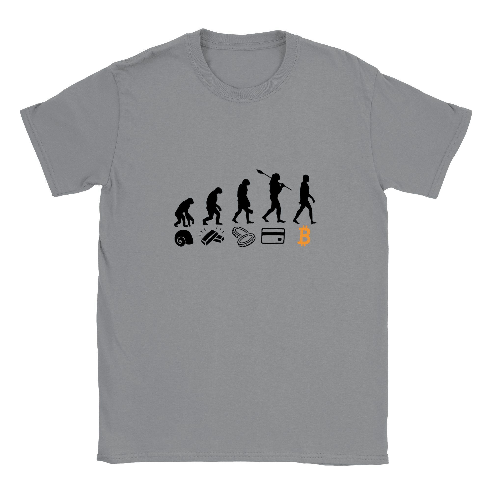 Evoluation of Money, Crypto Currency, Bitcoin, HODL, Classic Unisex Crewneck T-shirt, buy 3 get fourth one free - plusminusco.com