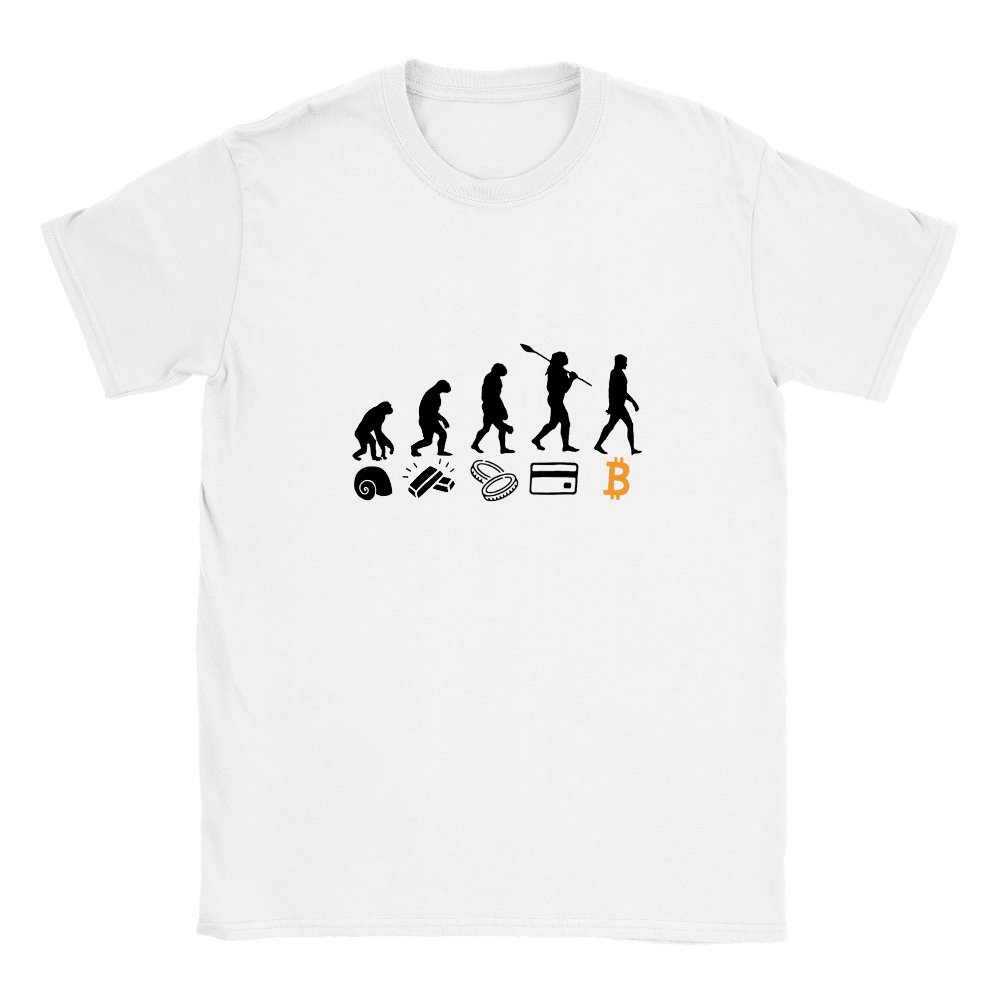 Evoluation of Money, Crypto Currency, Bitcoin, HODL, Classic Unisex Crewneck T-shirt, buy 3 get fourth one free - plusminusco.com