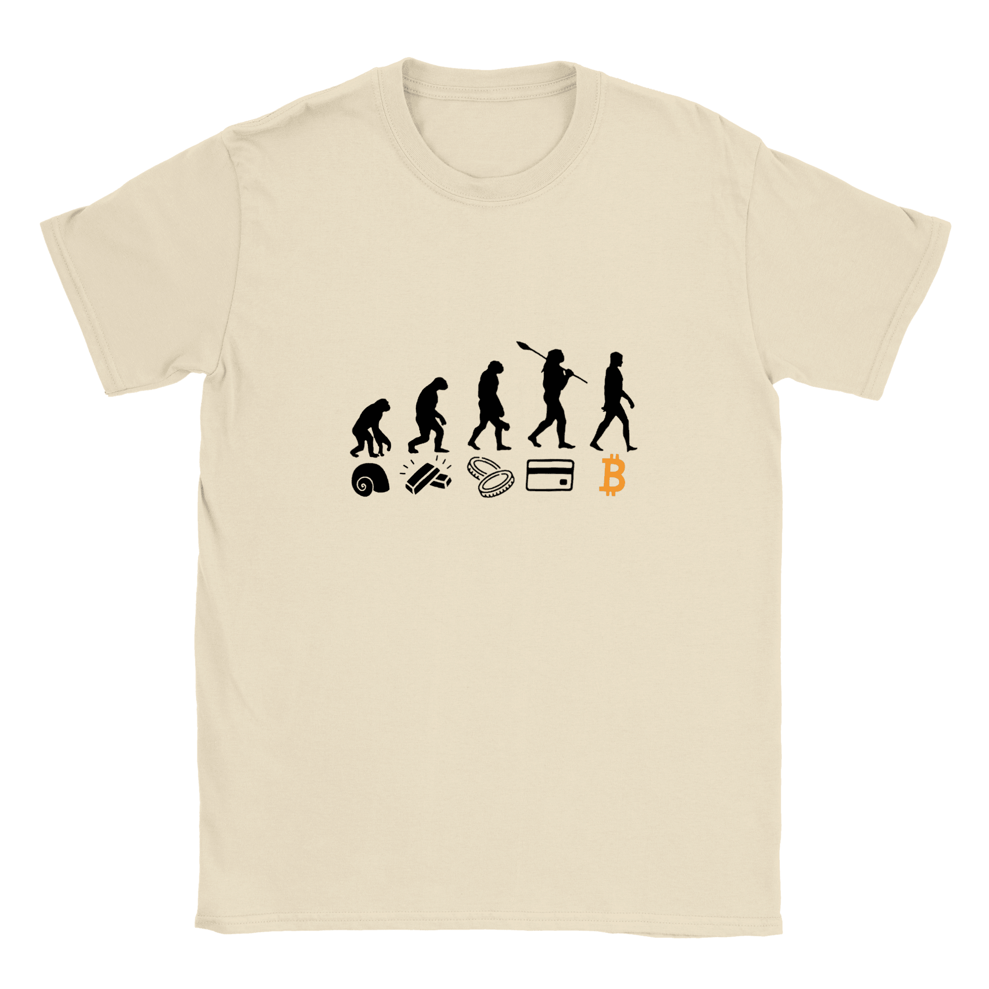 Evoluation of Money, Crypto Currency, Bitcoin, HODL, Classic Unisex Crewneck T-shirt, buy 3 get fourth one free - plusminusco.com