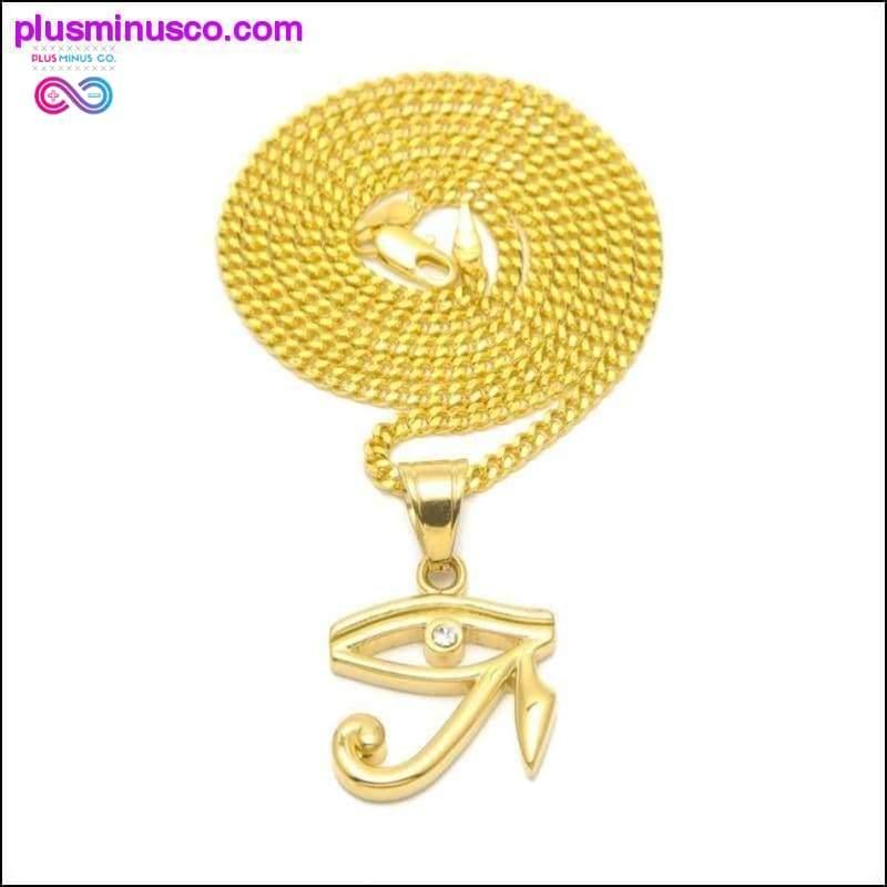 Eye Of Horus Pendant Stainless steel Gold Color Necklace - plusminusco.com