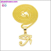 Auge des Horus Anhänger Edelstahl Goldfarbene Halskette - plusminusco.com