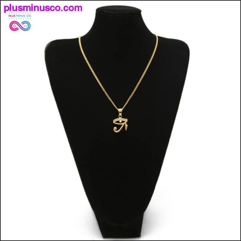 Eye Of Horus Pendant Stainless steel Gold Color Necklace - plusminusco.com