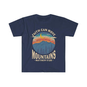 믿음은 산을 움직일 수 있다, 마태복음 17:20 남여공용 소프트 스타일 티셔츠 면, 크루넥, DTG, 남성의류, 레귤러핏, 티셔츠, 여성의류 - plusminusco.com