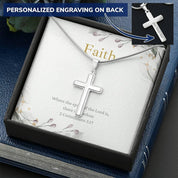 Faith cross Necklace, Faith, Wife Necklace, To My Wife, Gift - plusminusco.com