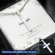 Ogrlica s križem vjere, vjera, ogrlica za ženu, mojoj ženi, poklon - plusminusco.com