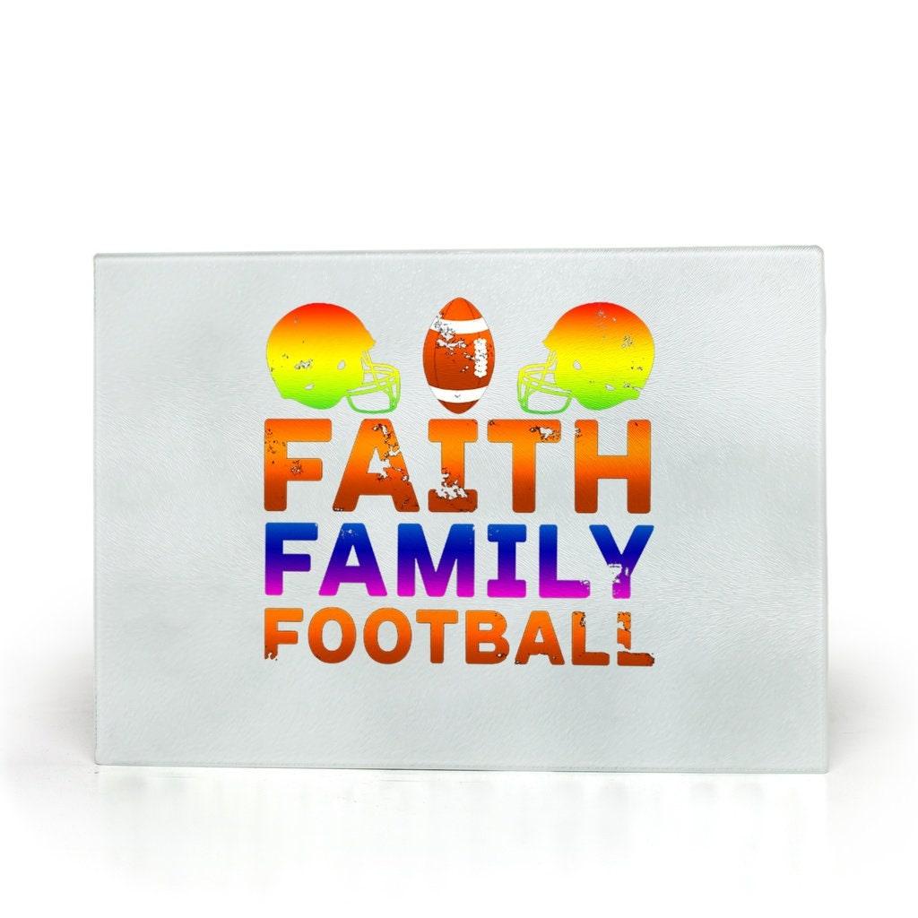 Faith Family and Football Glass Cutting Boards - plusminusco.com