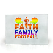 Faith Family and Football Glass Cutting Boards - plusminusco.com