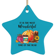 Fall and Halloween Ceramic Star Ornament, Fall/Autumn Star Decor, Pumpkin, Spicy Latte, Welcome Fall, Welcoming Autumn  Star-shaped Ornament - plusminusco.com