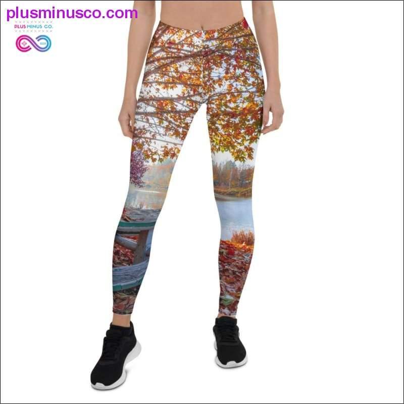 Fall leaves all over print Leggings - plusminusco.com