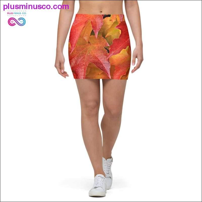 Мини-юбка с принтом в виде осенних листьев по всей поверхности - plusminusco.com