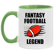 Fantasy Football Legend Accent Hrnek, Funny FFL fotbalový hrnek, Fantasy Sports Hrnek dárek 11 oz. Accent Mug, Fantasy Football Keramický hrnek - plusminusco.com