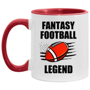Fantasy Football Legend Accent Hrnek, Funny FFL fotbalový hrnek, Fantasy Sports Hrnek dárek 11 oz. Accent Mug, Fantasy Football Keramický hrnek - plusminusco.com