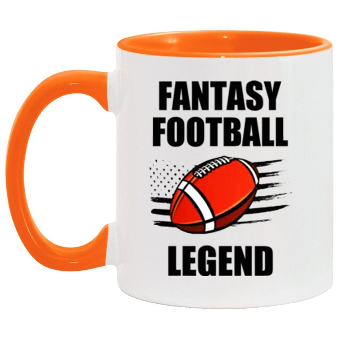 Cană cu accent Fantasy Football Legend, cană amuzantă cu fotbal FFL, cană cadou Fantasy Sports 11 oz. Cana Accent, Cană din ceramică Fantasy Football - plusminusco.com