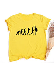Móda Born To Dance Letters Print Ženy Tričko Ležérní Taneční Balet Léto Harajuku Tričko Camisas Mujer Vintage Tops - plusminusco.com