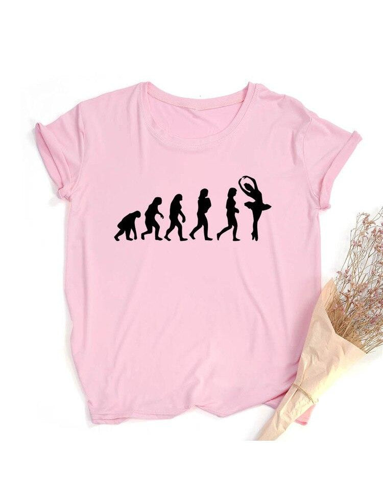 Fashion Born To Dance Letters Print Women Tshirt Casual Dancing Ballet O-Neck Summer Harajuku T Shirt Camisas Mujer Vintage Tops - plusminusco.com