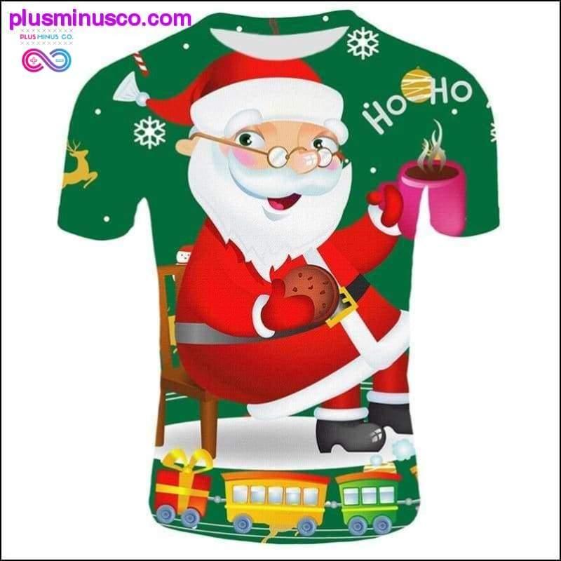 Módní vánoční trička pro muže - Legrační Santa Claus - plusminusco.com