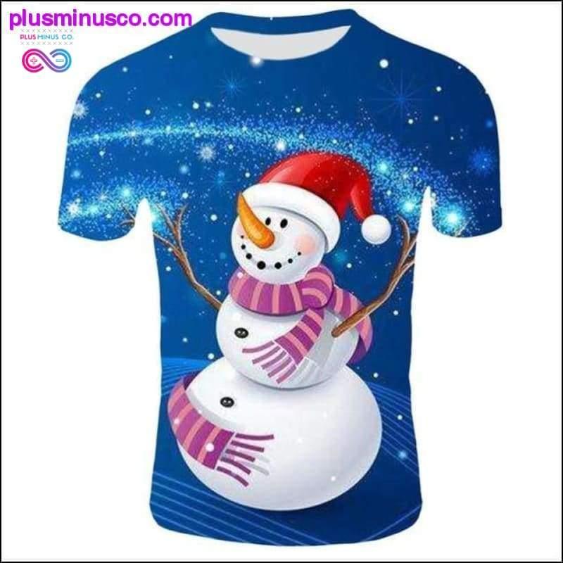 Modne božične majice s kratkimi rokavi za moške - smešni Božiček - plusminusco.com