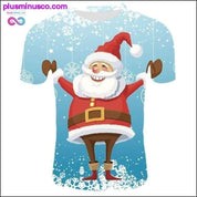 Ерлерге арналған сәнді Рождестволық футболкалар - Көңілді Санта-Клаус - plusminusco.com