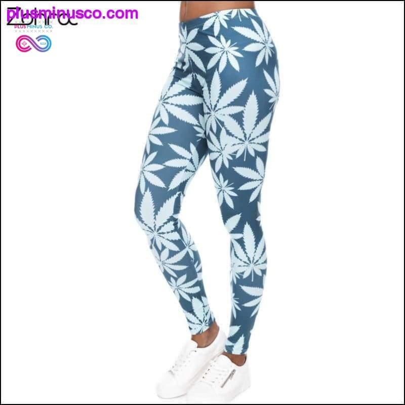 Fashion High Waisted Slim Women's Trouser Leggings with Mint - plusminusco.com