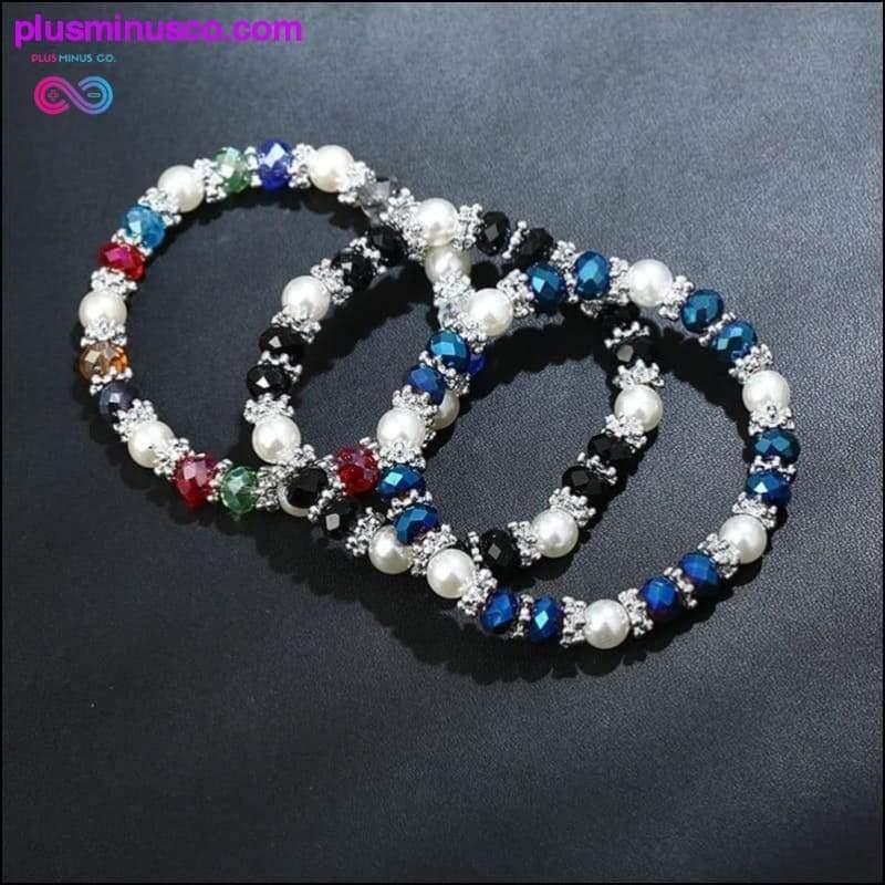 Fashion Shiny mulher Jewelry Colorful Rhinestone Faux Pearl - plusminusco.com